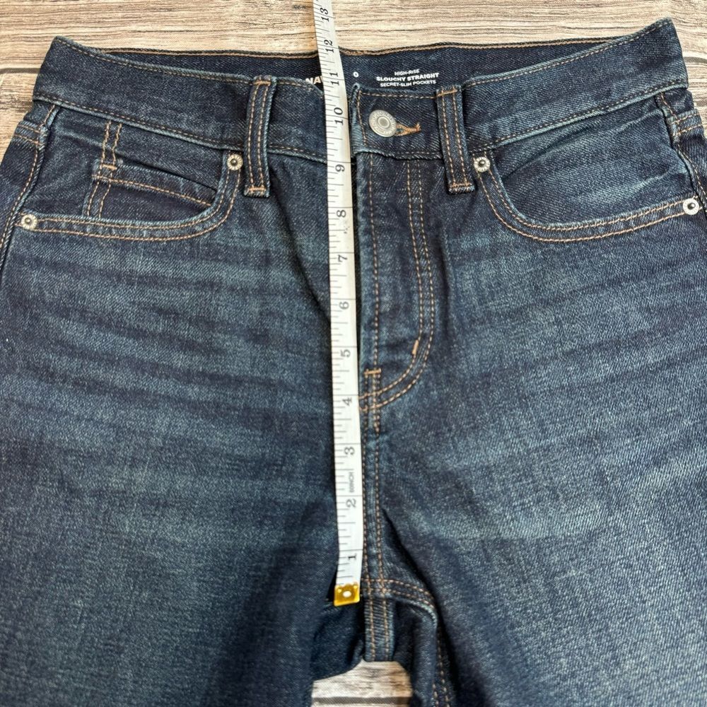 Old Navy High Rise Slouchy Straight Crop Jeans Dark Blue 0 NWT - Picture 11 of 12